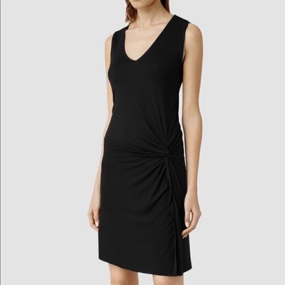 ALL Saints keel mar black dress size small - Picture 2 of 13